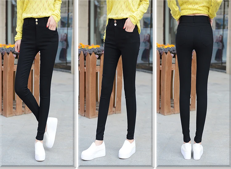 LYJMTDBK весна и осень новые женские Стрейчевые обтягивающие брюки женские брюки большого размера тонкие брюки для похудения черные штаны для ног