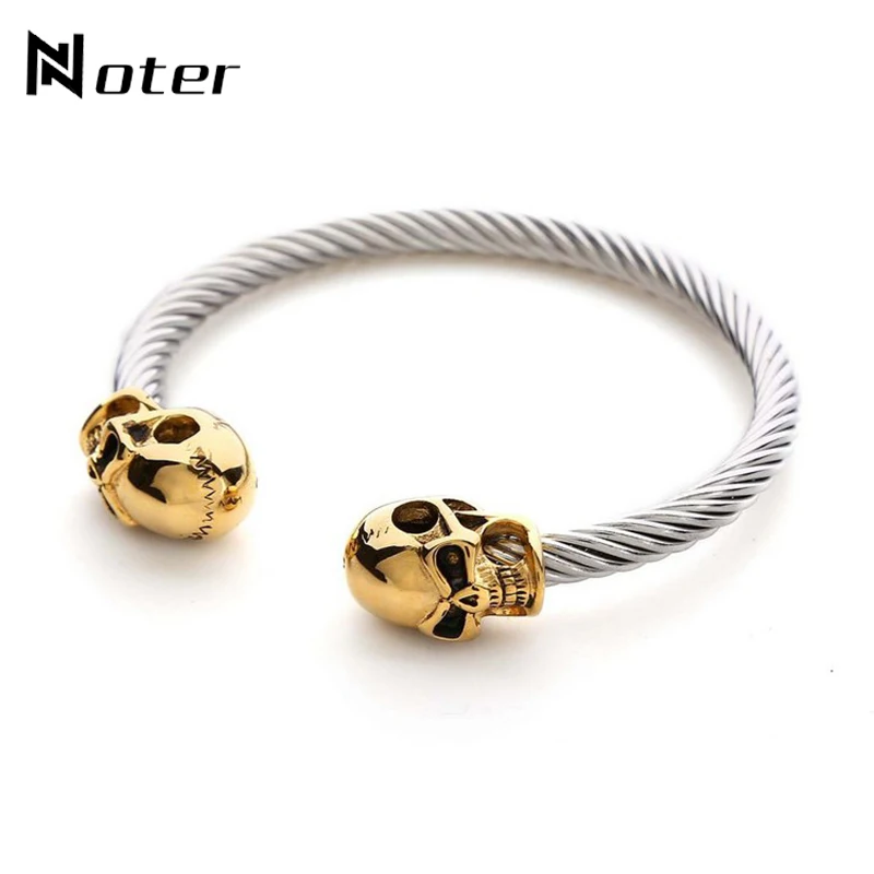 Готический браслет с черепом, металлический Braslet, очаровательный браслет в стиле Викинг для мужчин, аксессуары, золото, серебро, цвет, звено, цепочка, браслет, подарок