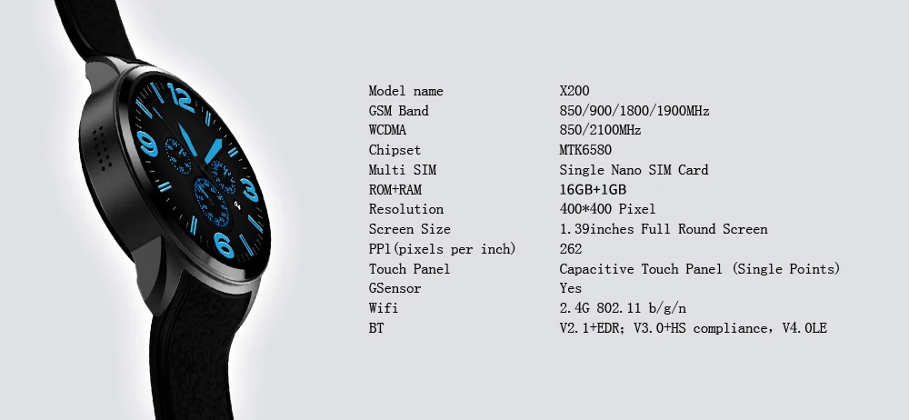X200 умные часы на системе андроид 1 Гб + 16 ГБ водонепроницаемые спортивные часы Поддержка сердечного ритма Камера 3g WI-FI gps нано сим-карты smartwatch