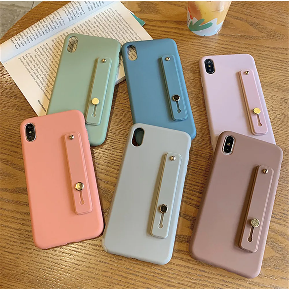 

For Xiaomi Redmi Note 7 Pro Case Silicone TPU Back Cover Wrist Strap Hand Band Stand Shockproof Case For Xiaomi Mi 9 SE Mi9 M9