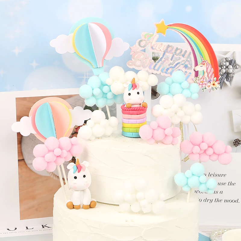Color Arco Iris Unicornio Pastel De Decoracion De Globos De Nubes Pastel Decoracion Cumpleanos Banderas Para Pastel Para Boda Postre Mesa Para Hornear Decoracion Suministros De Decoracion De Pasteles Aliexpress