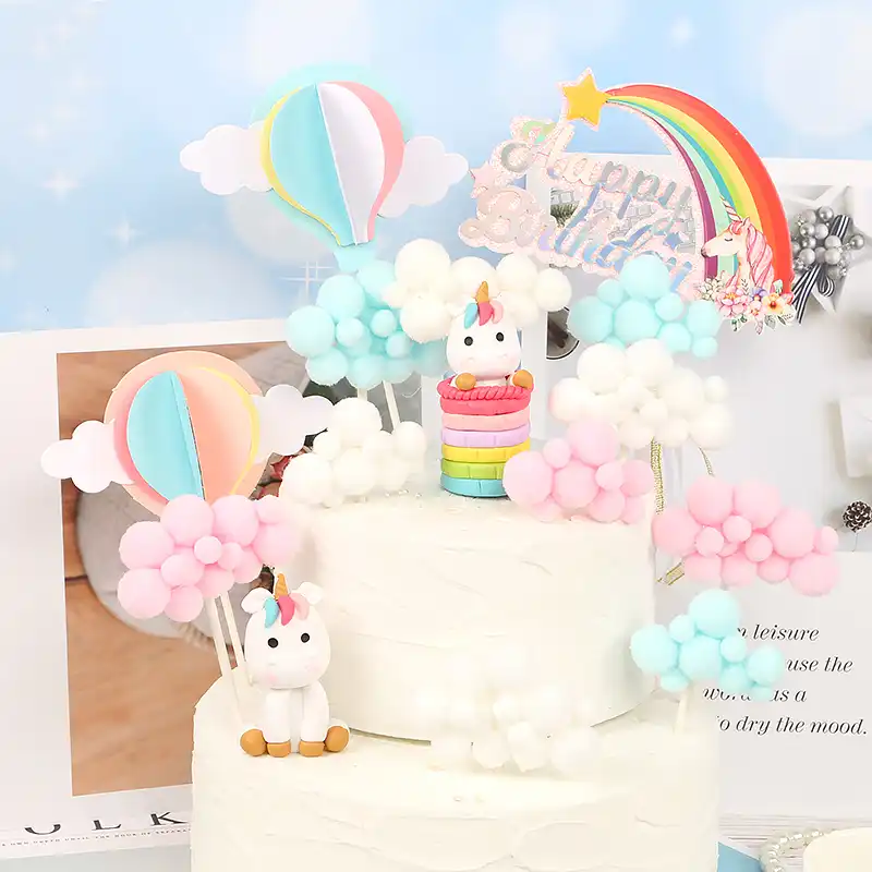 Color Arco Iris Unicornio Pastel De Decoracion De Globos De Nubes Pastel Decoracion Cumpleanos Banderas Para Pastel Para Boda Postre Mesa Para Hornear Decoracion Suministros De Decoracion De Pasteles Aliexpress