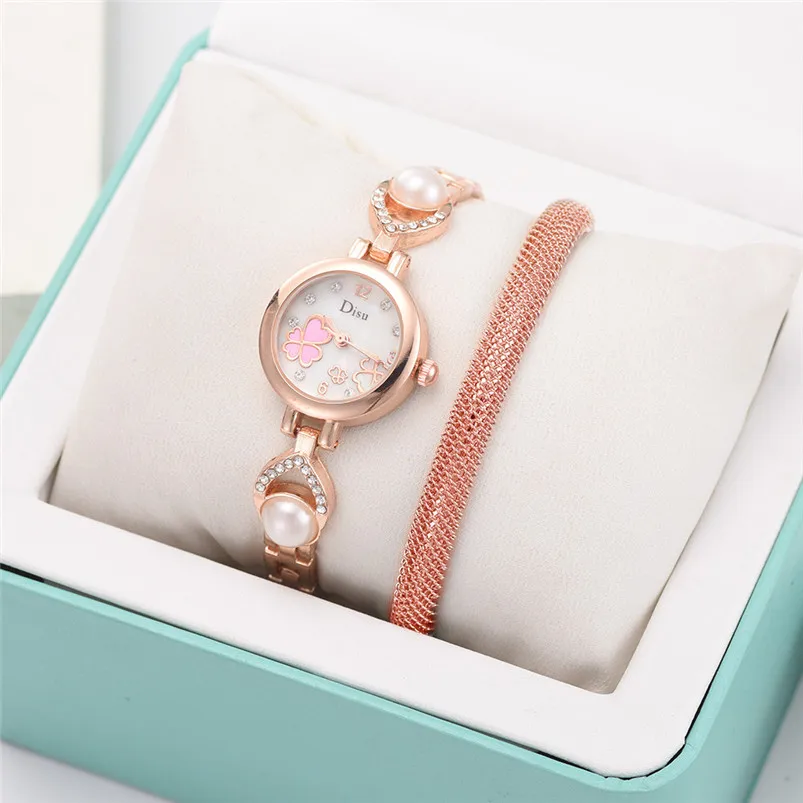 Fashion casual watches women gold small Light Luxury Girl Temperament Watch Bracelet Set Chain Watch Birthday Gift D25 (5)