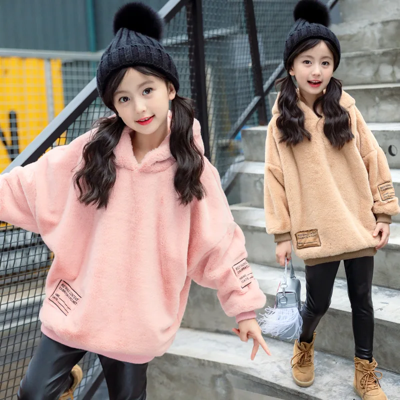 

2018 Sweater Coat For Girls Teenagers New Fashion Baby Girl Winter Clothes Hooded Long Sleeve Toddler Knit Sweater Tops 7 8 9 10