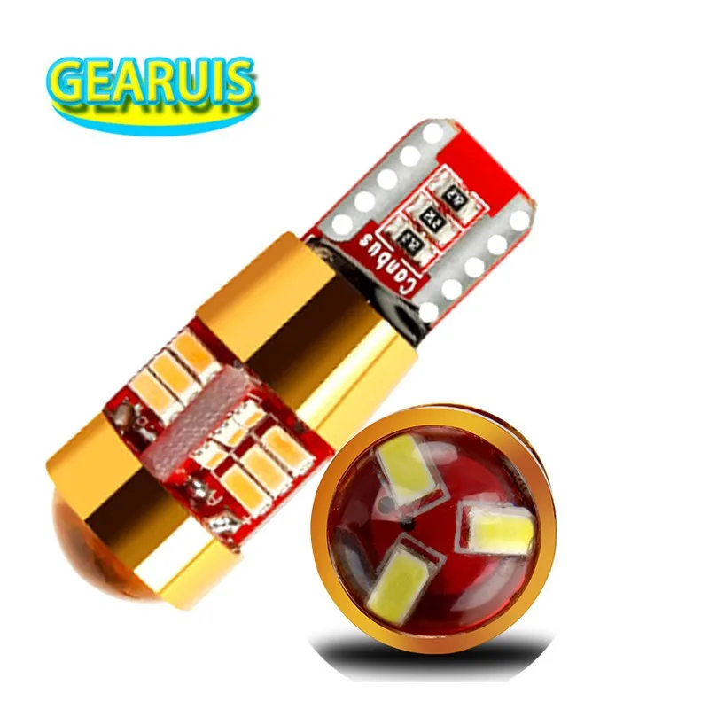 2X 6 цветов T10 Canbus объектив пятна W5W 27 SMD 3014 Светодиодный canbus без ошибок