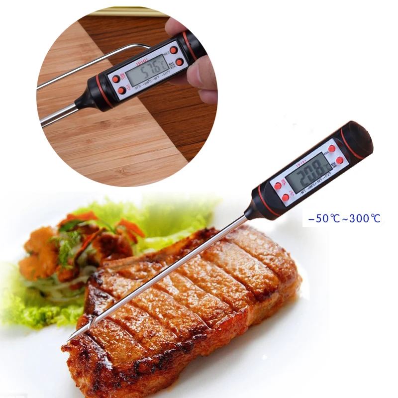

Kitchen Mini Digital Cooking Thermometer Sensor LCD Display Digital Probe Cooking Thermometer Food Temperature Sensor