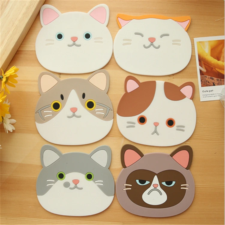 6 designs cat cup mat coaster slip insulation 6 designs cat cup mat coaster slip insulation