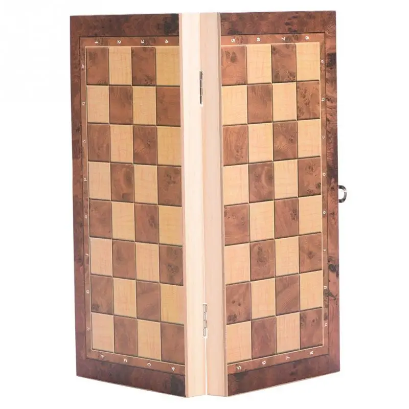 3in1 Портативный деревянная шахматная доска складная доска шахматы игра шахматы набор для вечерние Семья деятельности