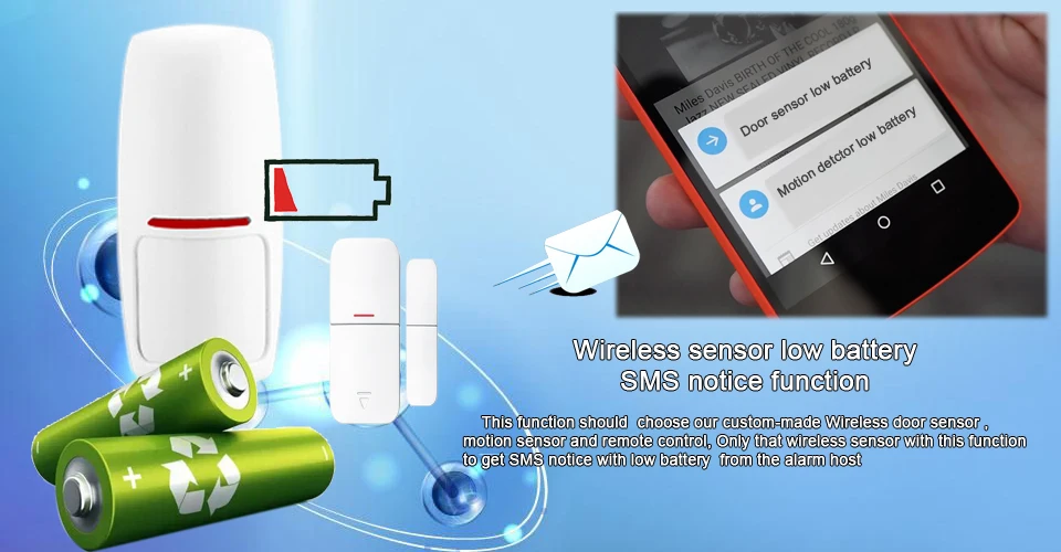 low battery SMS