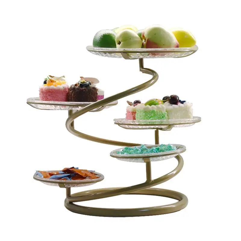  2019 Brand European Wrought Iron Multi-function Fruit Cake Stand Afternoon Tea Snack Tray Storage R