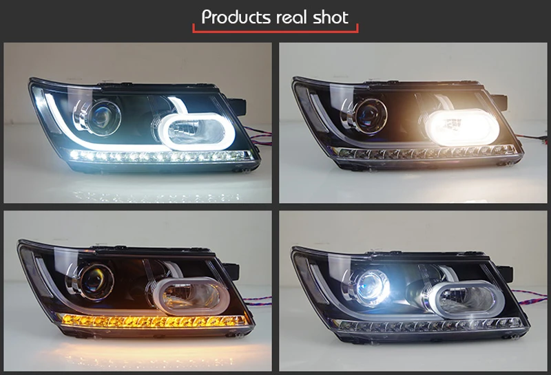 Автомобильная фара для Dodge Journey головной светильник s 2008- Ангел глаз передний светильник Биксеноновая линза проектор светодиодный DRL