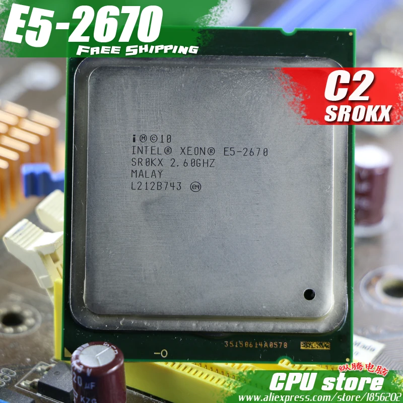 Процессор Intel Xeon E5 2670 E5-2670 ЦП 20 Мб кэш-памяти, 2,60 ГГц, 8,00 GT/s IntelQPI LGA 2011 SROKX C2 AliExpress Stmal de trabalho