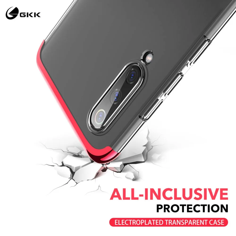 

GKK original for Xiaomi Mi 9 Case Full Protection 3 in 1 Plating Transparent Back Anti-fall Cover For Xiaomi Mi 9 Coque & Case