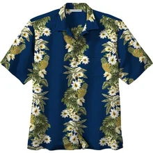 Летняя модная мужская качественная свободная Мужская одежда размера плюс с коротким рукавом Гавайская рубашка 2XL 3XL