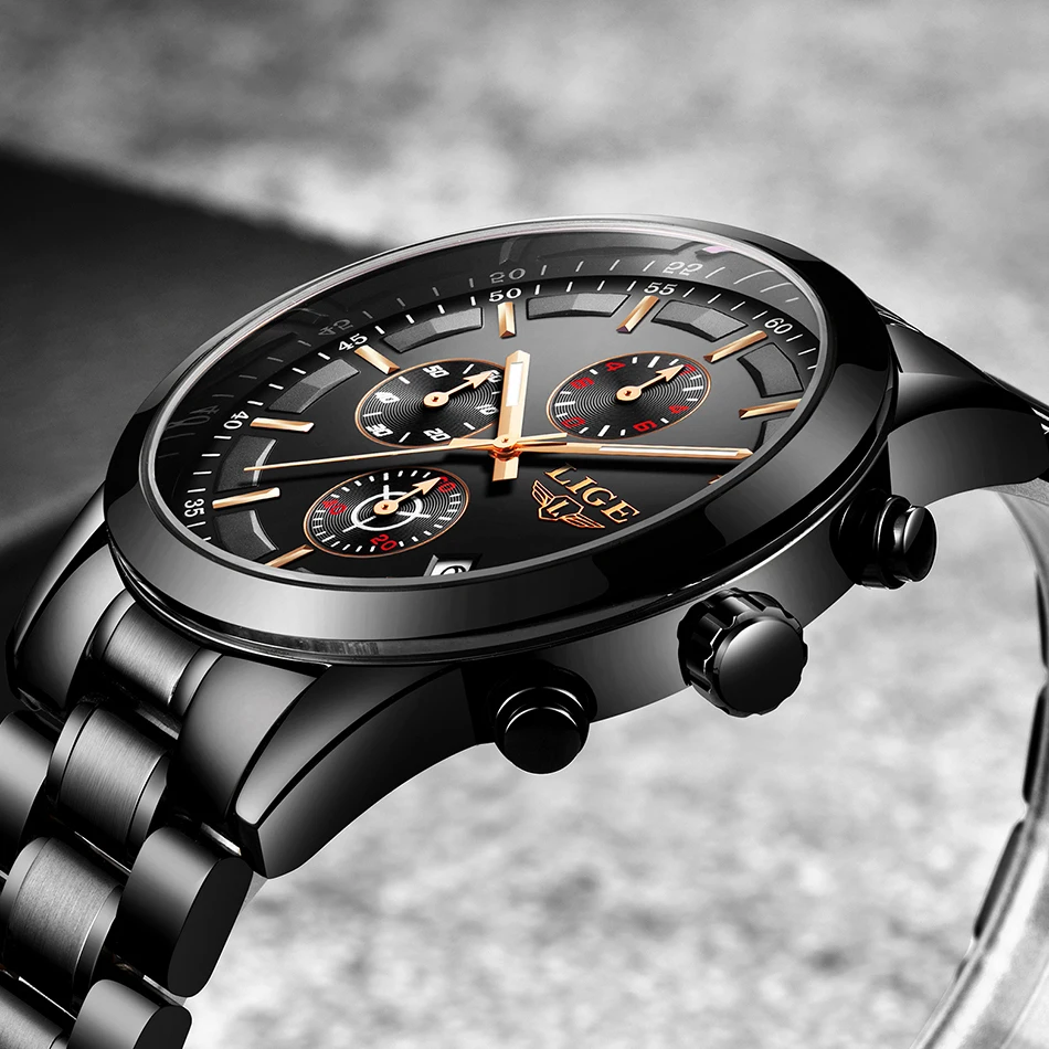 2019 New LIGE Men Fashion Luxury Watch Men All Steel Strap Business Quartz Watch For Men' Sport's Waterproof Clock Montre Homme 2019 New LIGE Men Fashion Luxury Watch Men All Steel Strap Business Quartz Watch For Men' Sport's Waterproof Clock Montre Homme