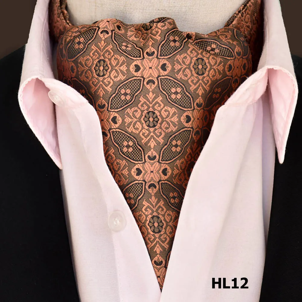Мужские деловые цветочные шарфы с принтом пейсли, галстук Ascot, Свадебный Официальный галстук RSTIE0320 - Цвет: HL12