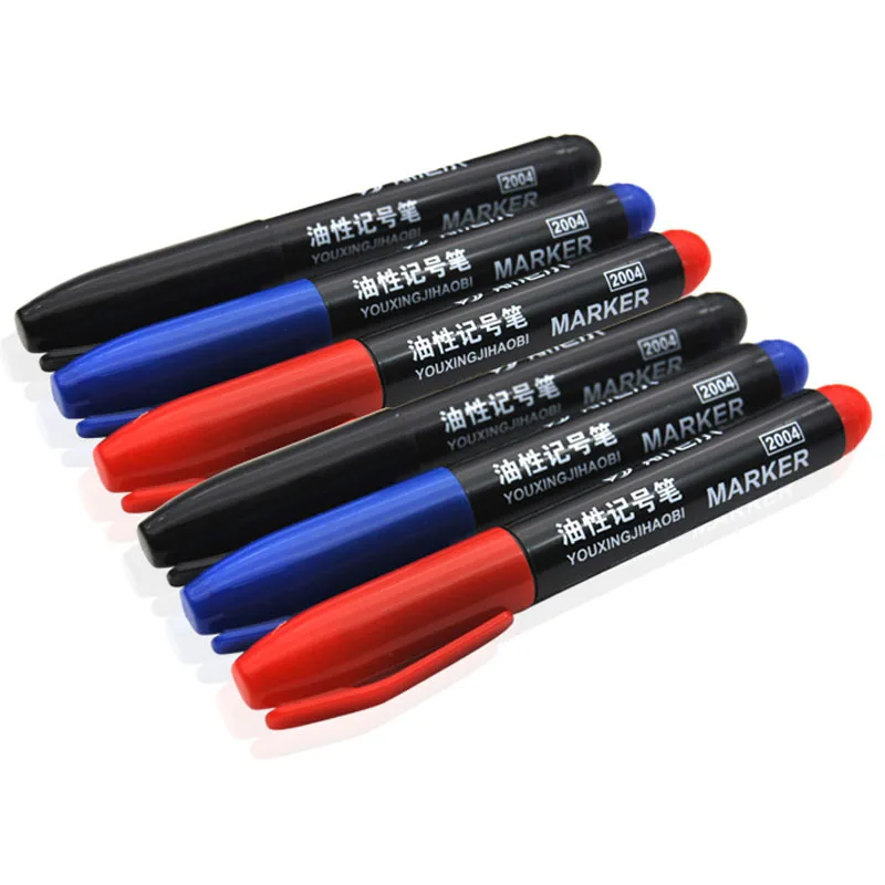 

1 piece 3 colors oily black marker red marker blue marker school office supplie drawing manga office accessories sharpie pen art