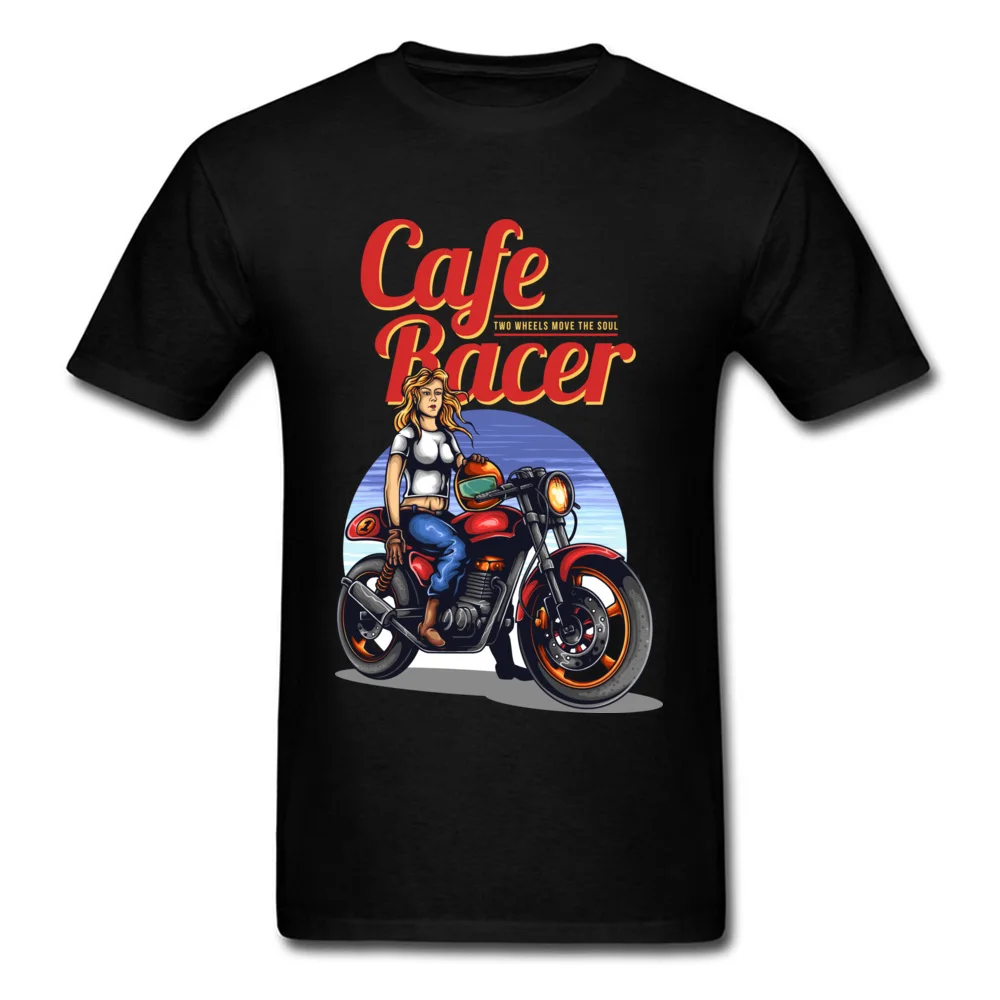 Cafe Racer 2018 Popular Men T-Shirt O-Neck Short Sleeve 100% Cotton Tops Shirt Printed Tops Shirts Free Shipping Cafe Racer black