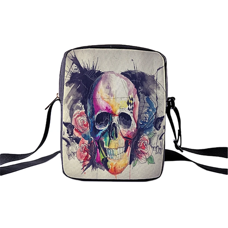 

Fashion Skull Hiking Bag Small Messenger Shoulder Bag Handbag Crossbody Purse