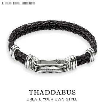 

Europe Leather Crap Cuff Bracelets Black ,2017 Gift In Silver For Men & Women,Brand New Rebel Fashion Punk Fashion Jewelry