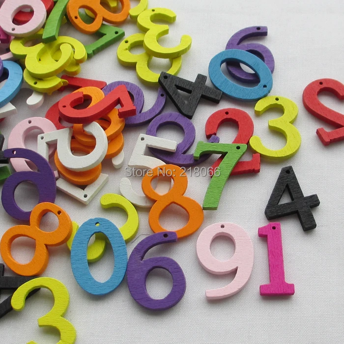 

10PCS Mix Number Wood Button One Hole Craft Sewing