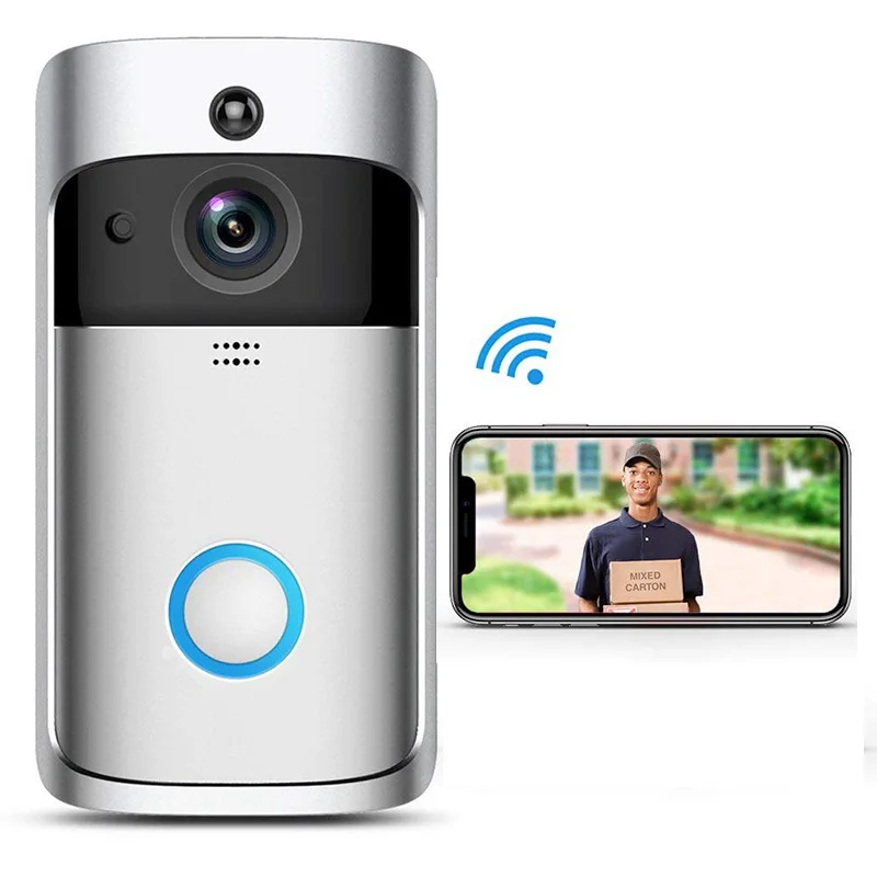 

Smart Video Doorbell Camera 720P Visual Call Intercom Door Bell Infrared Night Vision Remote Record Home Security Monitoring