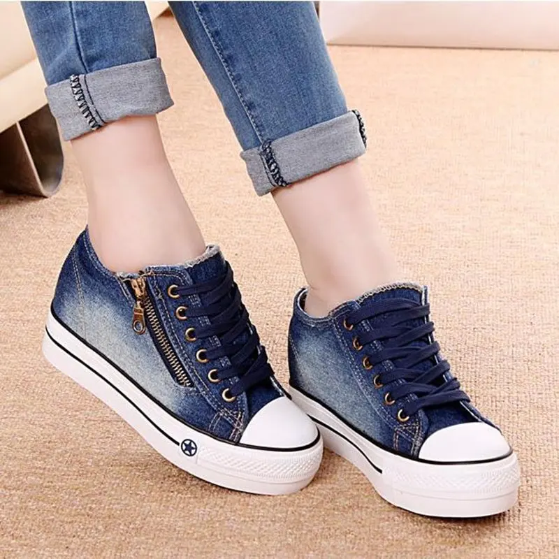 2018 explosion models women's shoes thick bottom shoes casual canvas ...