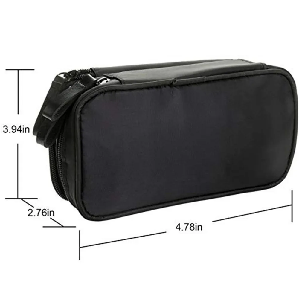 Black/Black-Pink Portable Women Nylon Cloth Dual Layer cosmetic Make up Pouch Brush Organizer Storage Bag cosmet Makeup Tool Kit