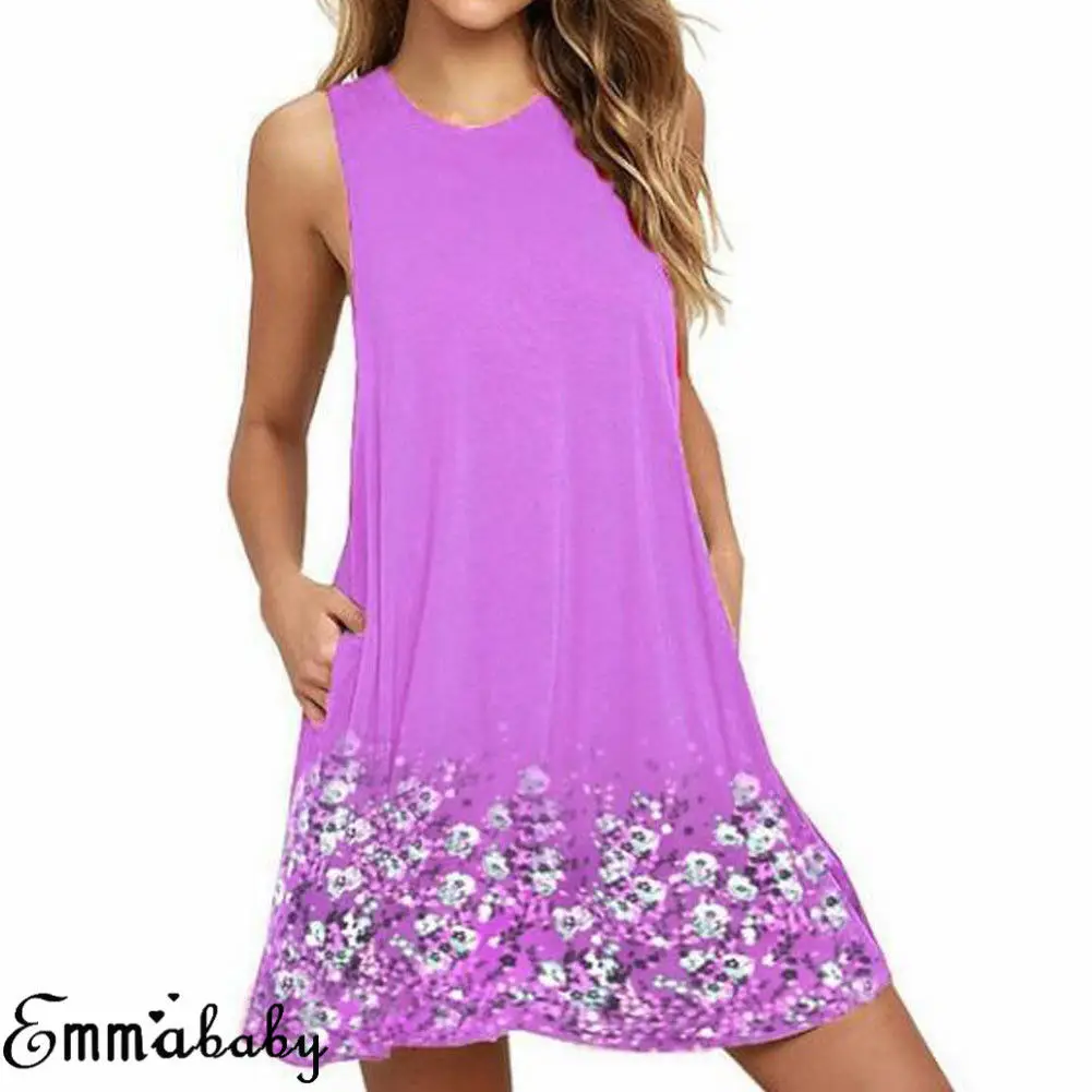 Платья больших размеров 6XL, 7 цветов, женские летние хлопковые однотонные платья для вечеринок, одежда размера плюс, vestidos mujer - Цвет: Фиолетовый