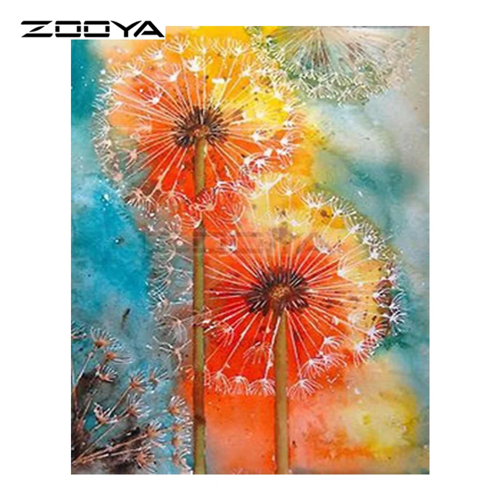 

ZOOYA 5D DIY Diamond Embroidery Beautiful Colored Dandelion Diamond Painting Cross Stitch Square Drill Mosaic Decoration BK511