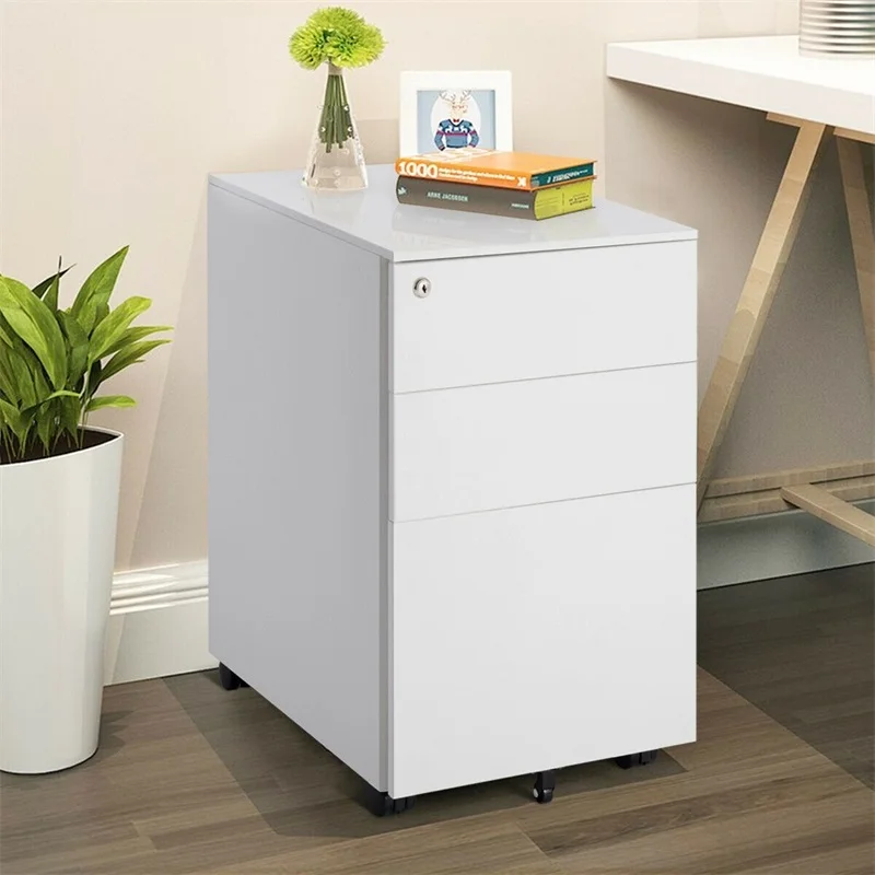 3 Drawer Filing Cabinet Locking Pedestal Desk Lockable File