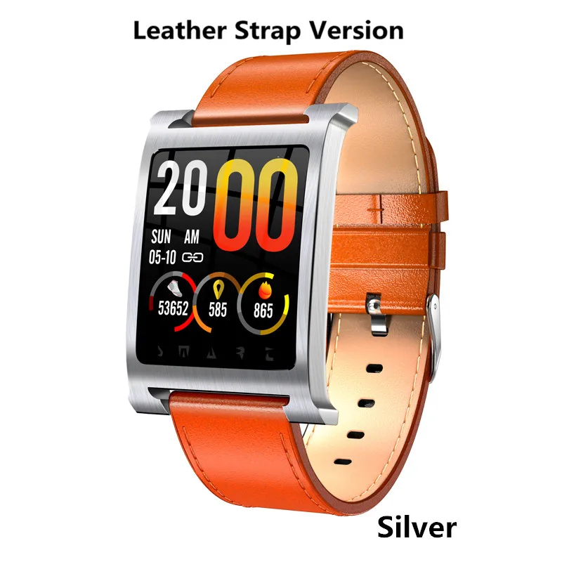 Смарт-часы Greentiger K6, IP68, водонепроницаемые, цветной экран, пульсометр, умный Браслет, монитор сна, фитнес-трекер, умный Браслет - Цвет: silver with leather