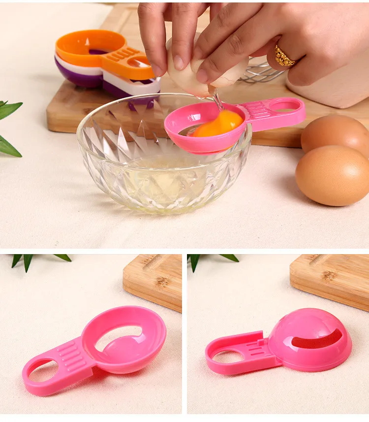 Красочное яйцо разделители из ПП, для хранения пищевых продуктов Яичный желток Белый сепаратор Экологичные яйца Инструменты для выпечки для кухни