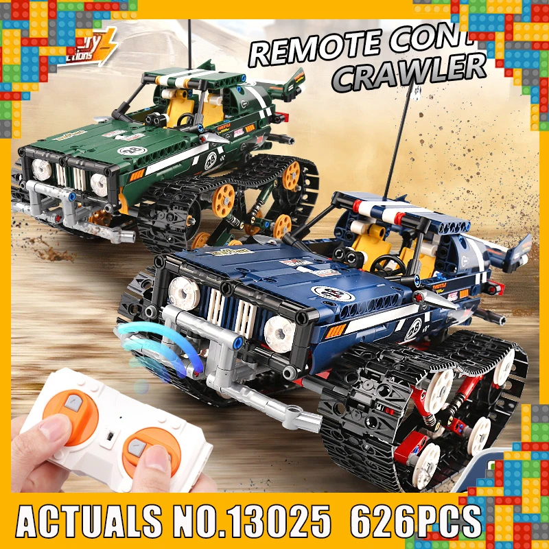 

Yeshin 13025 13026 626Pcs Remote Control Car Series The 20011 Blue and Green Off-road Vehicles Building Blocks Bricks Kids Toys