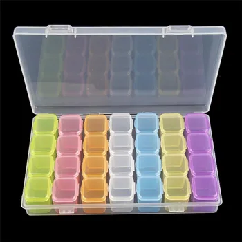 

MENOW 2018 Newly 28 Grid Nail Art Storage Box Rhinestone Bead Acrylic Crystal Gem Jewelry Decoration Nail Art Tool 07.26