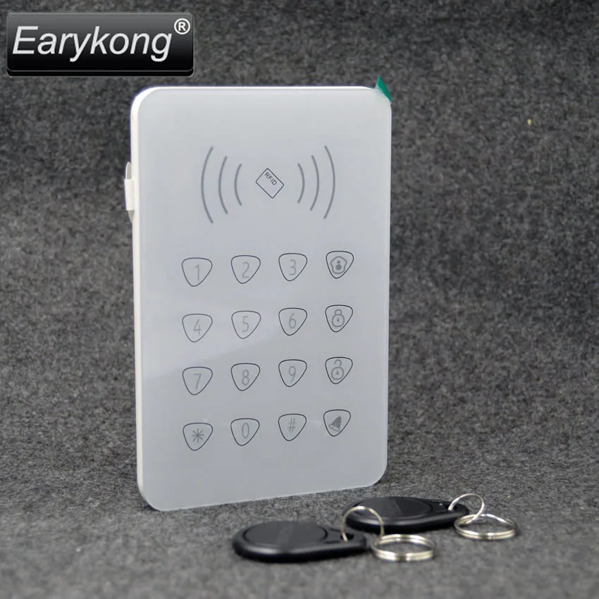 imágenes para 2017 Envío Libre 433 MHz Teclado Táctil Inalámbrico con 2 unids Tarjeta de Etiquetas RFID de Lectura Sólo Para G90B Wifi GSM Alarma sistema imágenes para 2017 Envío Libre 433 MHz Teclado Táctil Inalámbrico con 2 unids Tarjeta de Etiquetas RFID de Lectura Sólo Para G90B Wifi GSM Alarma sistema