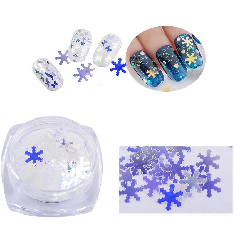 

1Box New 2g Symphony snowflake Glitter Powder For Nails Shinning Dust Nail Art DIY Chrome Pigment Nail Decoration Tools