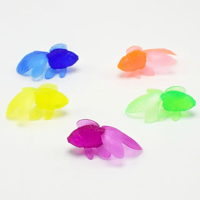10 Pcs/Lot Soft Rubber Goldfish Bath Toys For Children Small Plastic Simulation Goldfish Water Toy Kids Swimming Beach Pool Toys