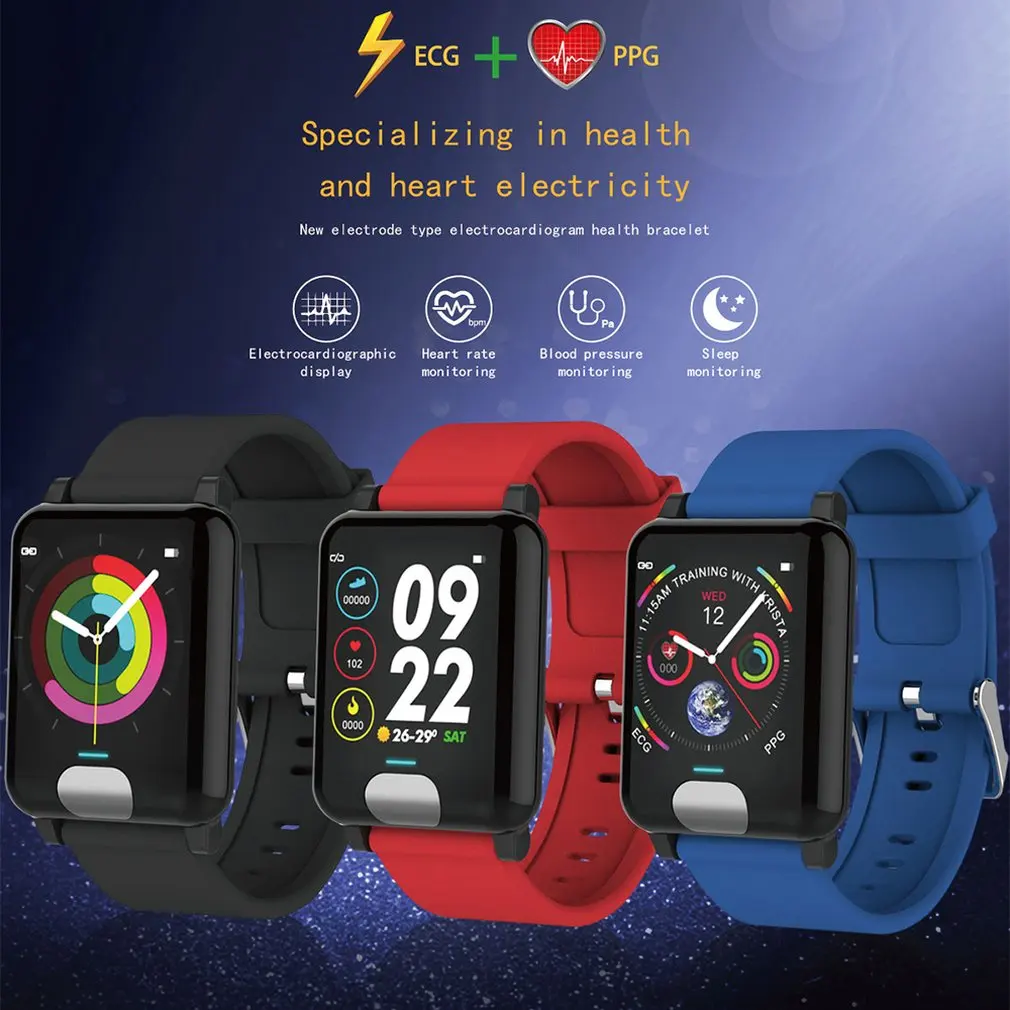 

Waterproof E04 Smart Watches ECG PPG Blood Pressure Measurement Fitness Tracker Gps Smartwatch Bracelet