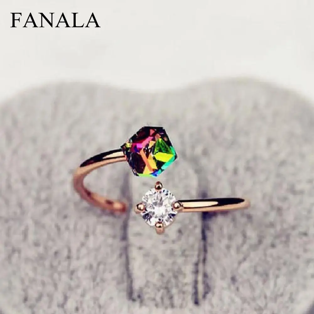 

2018 New Brand Design Charm Austrian Crystal Ring Fashion Elegant Infinity Wedding Ring Valentine's Day Gift Rings For Woman