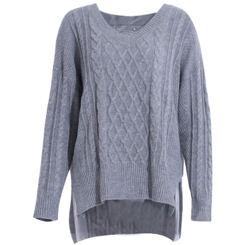 Женский свитер, вязаный джемпер, Осень-зима, Женский пуловер, Джерси, Mujer Invierno, вязаные топы, свитер для женщин, GAREMAY - Цвет: Gray