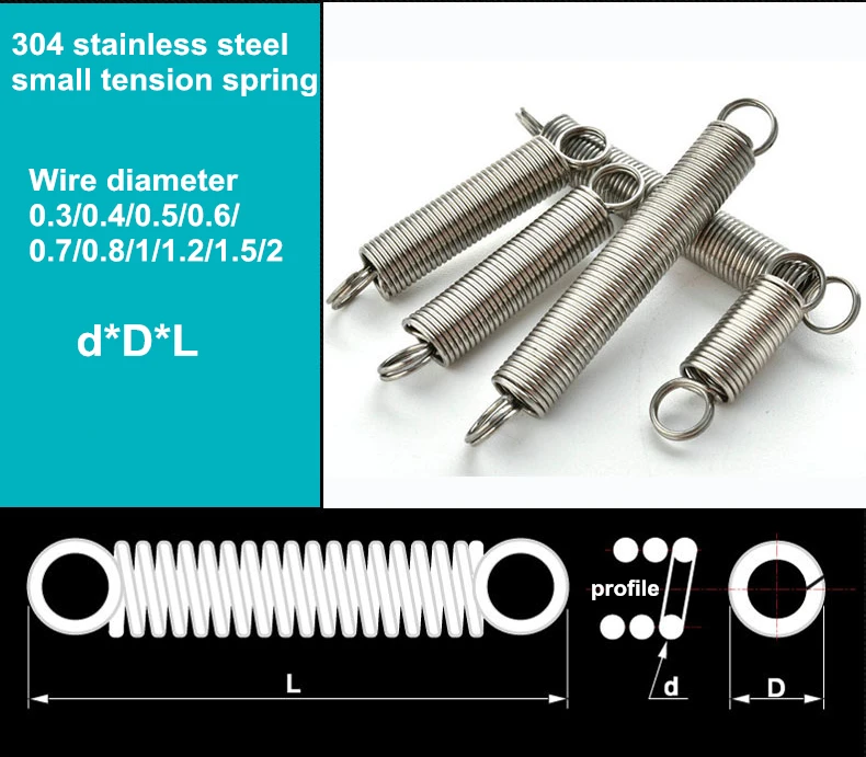 

FUMAO Custom made metal extension spring with hooks,1.5*12*35-100(mm) 1PCS