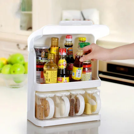 plastic storage rack shelf storage rack spices seasoning rack French high quality kitchen supplies