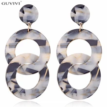 

Fashion Design Big Tortoiseshell Earrings for women Girls Jewelry Round BeadsAcrylic Resin long dangle earrings Boho Brinco