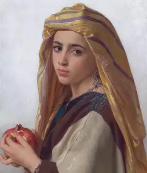 

High quality perfect hand painted home decorative painting 20x24in on canvas : A Beautiful Girl in a Headscarf .