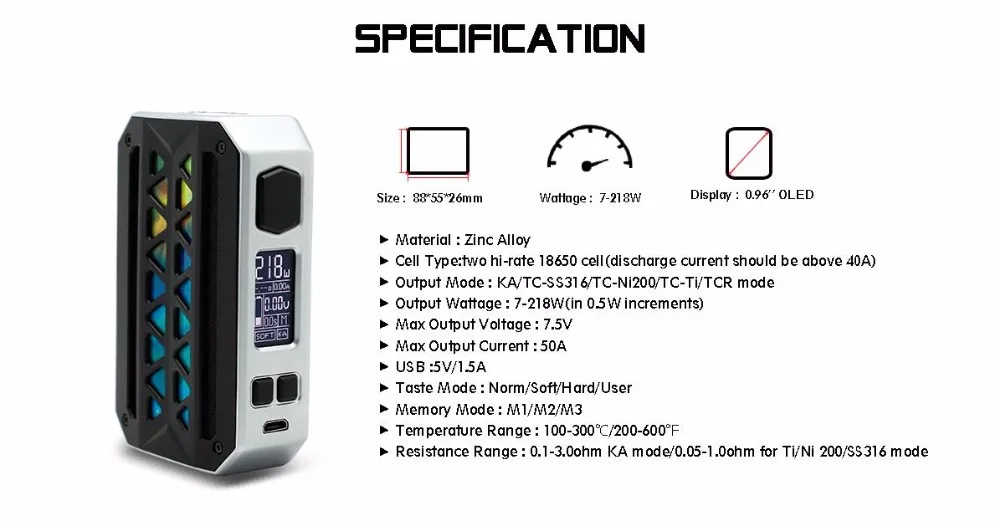 Vzone eMask 218W TC Box Mod-3
