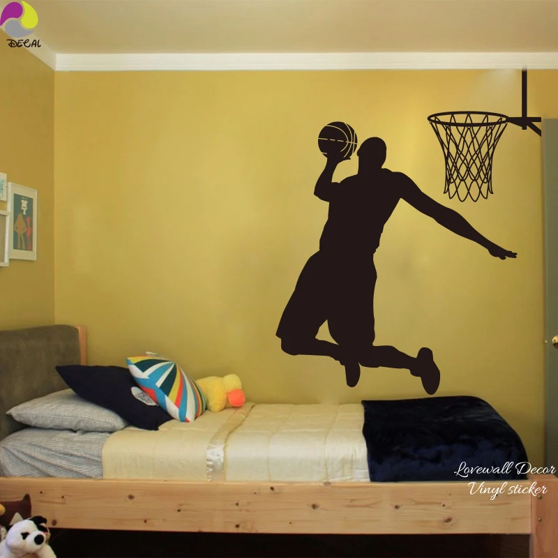 Dunk Basketball Street Sport Wall Sticker Children Boy Room Ball Player Wall Decal Kids Room Vinyl Easy Wall Art Home Decor