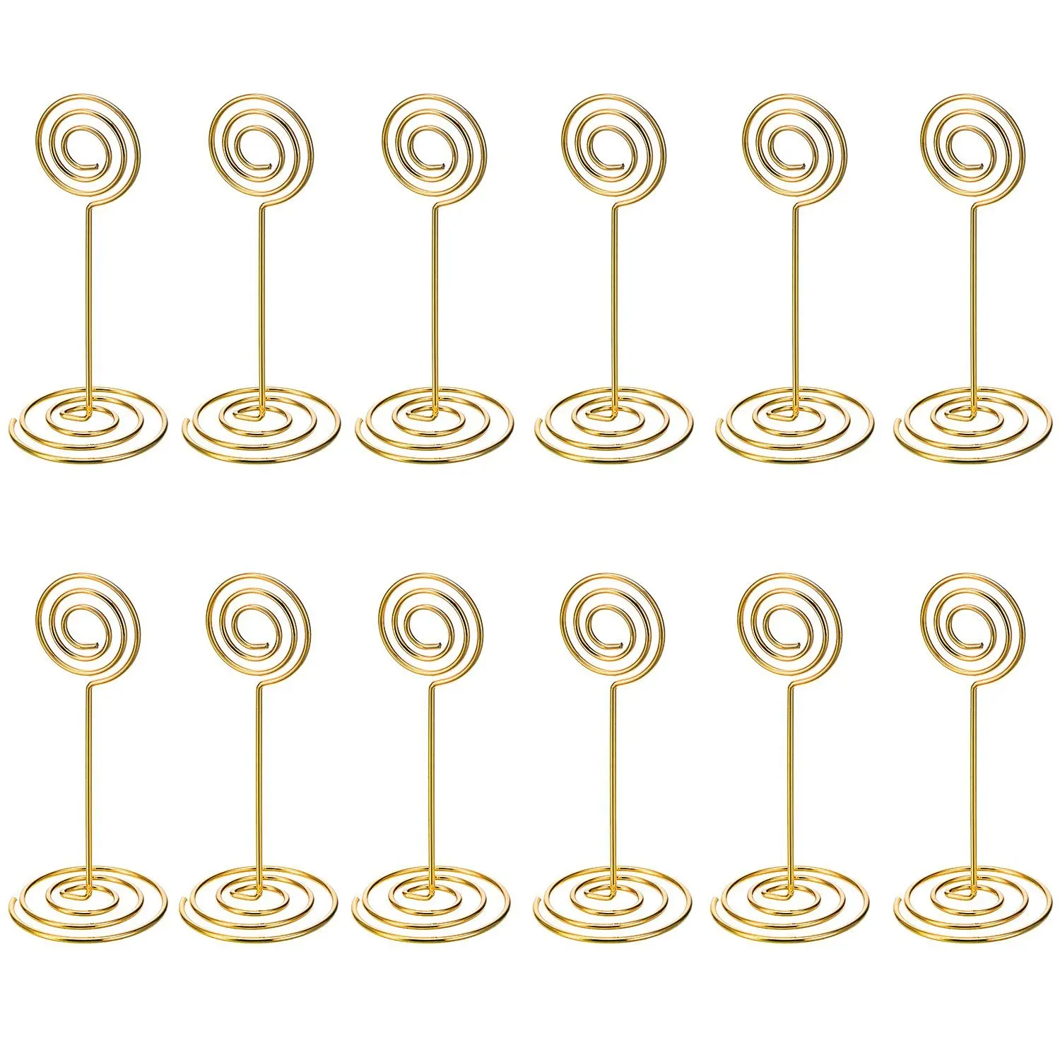 BLEL Горячая 12 Упаковка стол номер держателя карты фото держатель подставки место зажимы для бумаги, для меню, круглая форма(золото