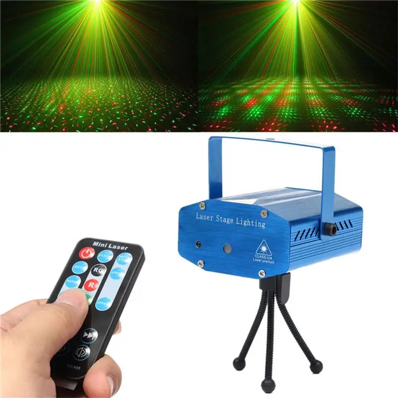 

BRIGHTINWD Mini LED Laser Disco Stage Light Party Pattern Lighting Projector Show IR Remote RG Laser Projector Lights