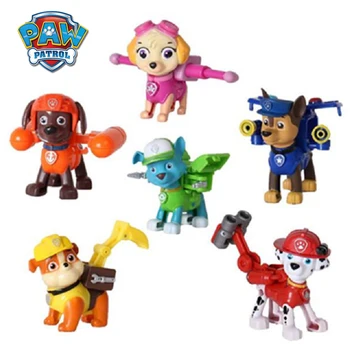 

6pcs Paw Patrol dog patrulla canina Toys Anime Figurine Plastic Toy Action Figure model Children Gifts toys
